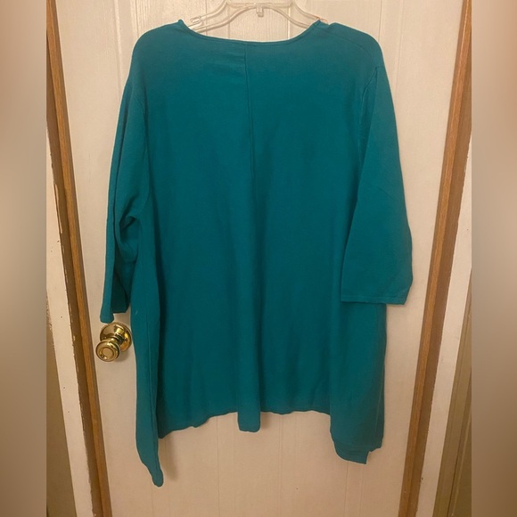 Pure Jill Oversized Teal V-Neck Women's Tunic Size XL - Picture 3 of 6